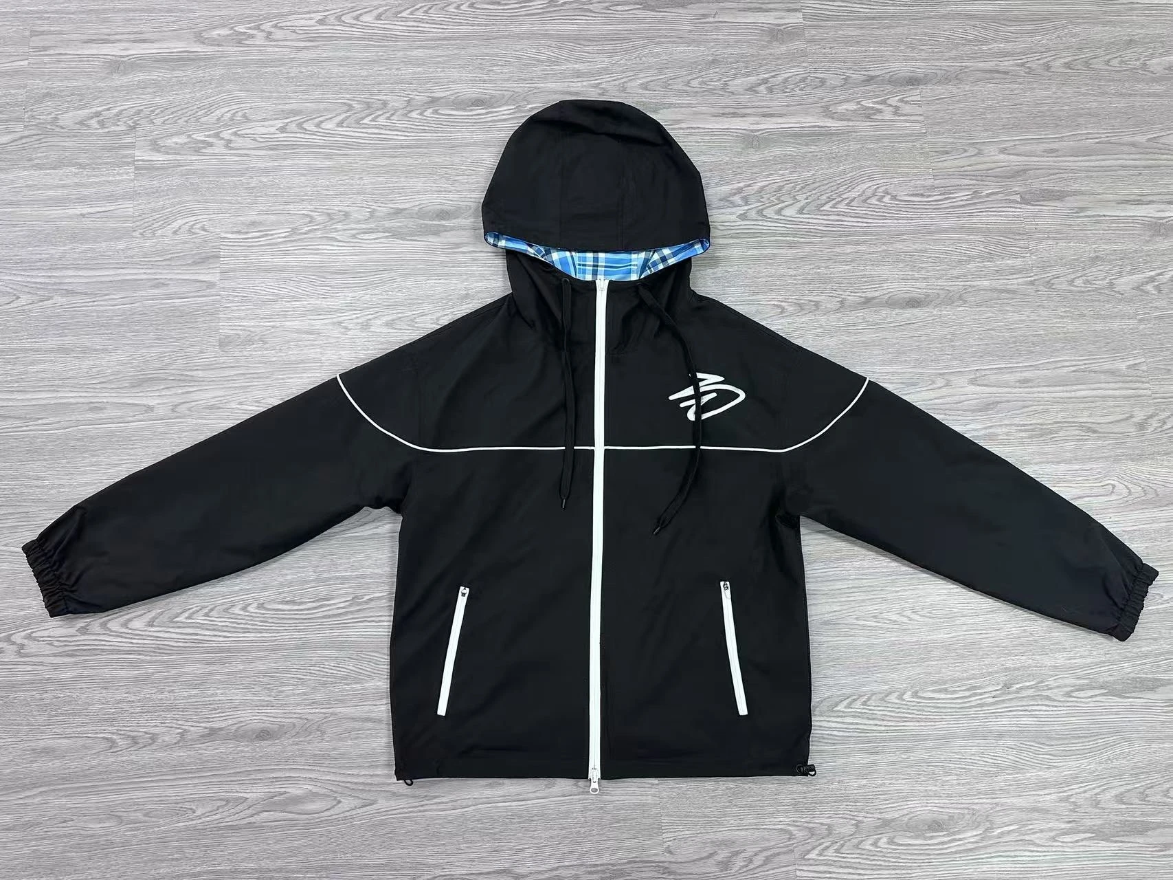Black reversible trench coat sample developed for SHAKD