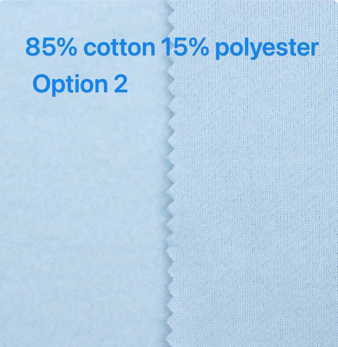 Brushed fleece hoodie fabric showing its fuzzy inner surface and smooth knit face