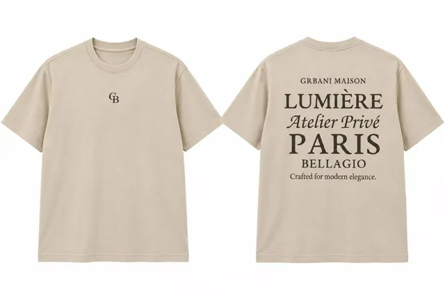 Graphic T-shirt sample for a custom streetwear collection