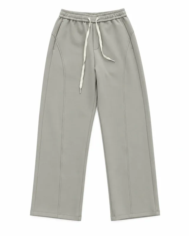 Drawstring straight-leg trouser sample for custom apparel development